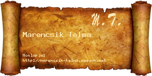 Marencsik Telma névjegykártya